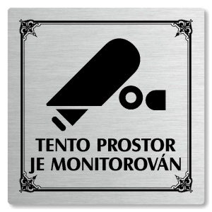 Tento prostor je monitorován, 80x80mm, stříbrná, Nebraska